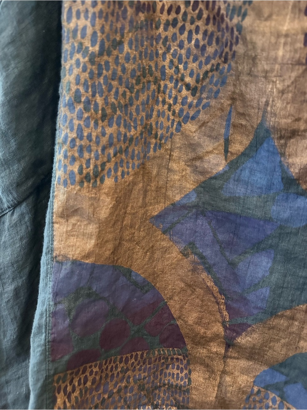 Blue Fish Linen Hand Dyed and Hand Painted Dress Sz 2. - Picture 10 of 12